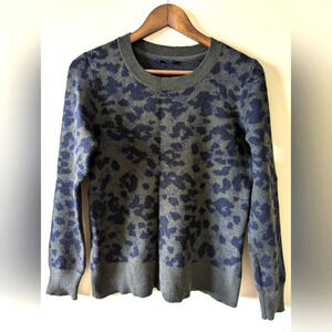 Denver Hayes sweater size Medium knit spotted leopard cheetah green black casual